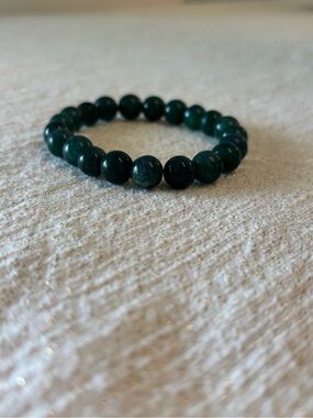 Green Moss Agate gemstone beaded bracelet Beaded Bracelet